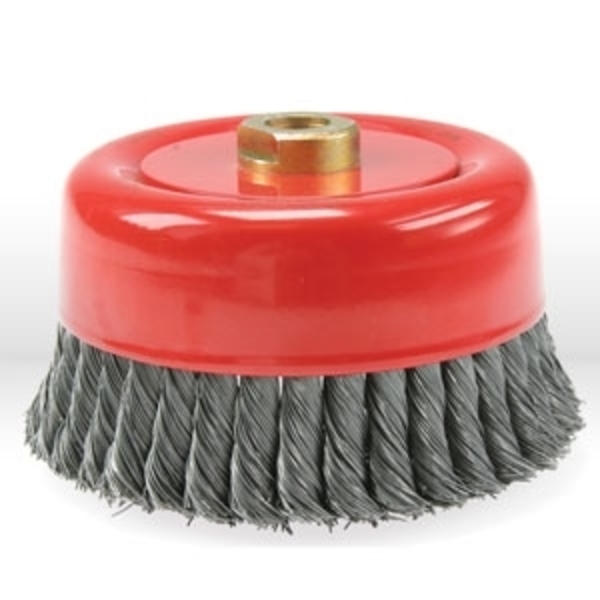 Jaz Usa 6" Twist Knot Wire Cup Brush, .020" Steel, 5/8"-11 56052